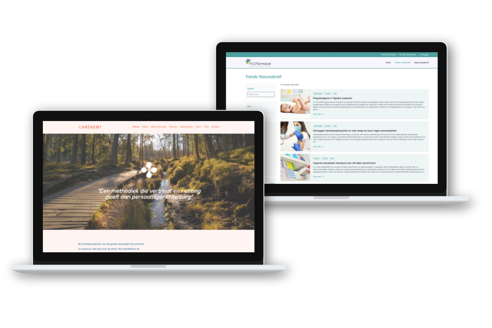 Illustratie van laptop met websites